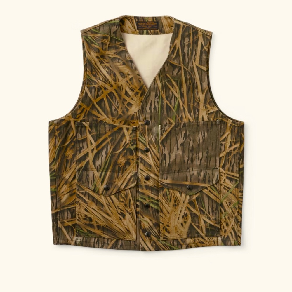 NWT Filson Rugged Twill Cruiser Shadow Grass Camo Field Vest Factory 1sts - Picture 1 of 4